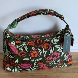 Vera Bradley Marcelle Shoulder Bag Bubbly Flowers Green